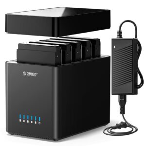 ORICO 5 Bay 3.5inch Hard Drive Enclosure USB 3.0 to SATA Magnetic Tool-Free External HDD Docking Station Case with 12V/6.5A Power Adapter for Family Storage Expansion Up to 90TB (5x18) - DS500U3