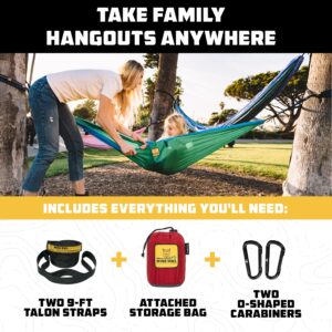 Wise Owl Outfitters Kids Hammock - Small Camping Hammock, Kids Camping Gear w/Tree Straps and Carabiners for Indoor/Outdoor Use, Cloud Blue & Tangerine