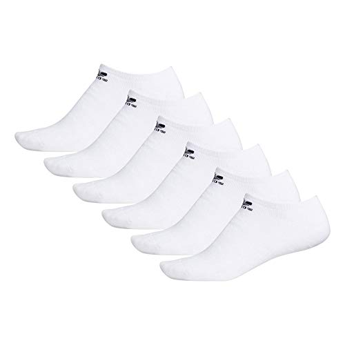 adidas Originals Trefoil No Show Socks (6-Pair), White, Large