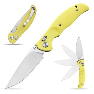 eafengrow ef3 outdoor pocket knife folding hunting knife with d2 blade g10 handle ball bearing tactical survival hunting edc knifes (light)