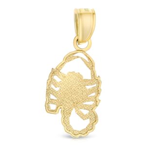 Ioka - 14K Yellow Gold Scorpion Pendant Tiny Size Zodiac Animal Sign Charm For Necklace or Chain