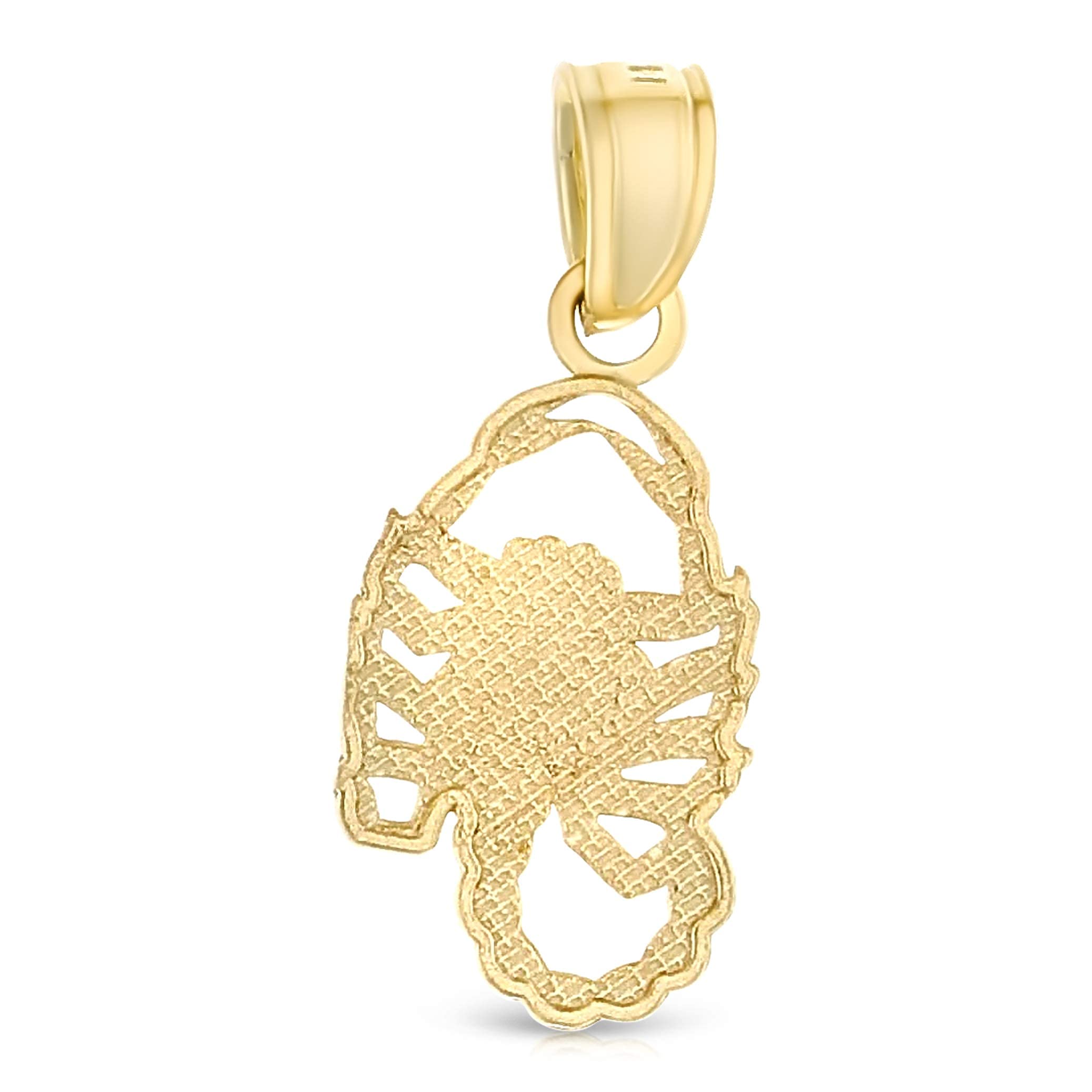 Ioka - 14K Yellow Gold Scorpion Pendant Tiny Size Zodiac Animal Sign Charm For Necklace or Chain