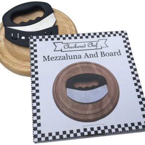 Checkered Chef Mezzaluna Knife Set with Cutting Board & Cover