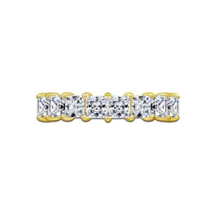 Amazon Essentials Yellow Gold-Plated Sterling Silver Infinite Elements Cubic Zirconia Princess Eternity Band Ring, Size 7, (previously Amazon Collection)