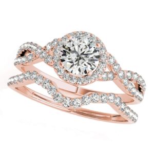 jewelmore 1/2 carat halo daimond engagement bridal ring set 14k solid rose gold (i-j/i2-i3) (8)