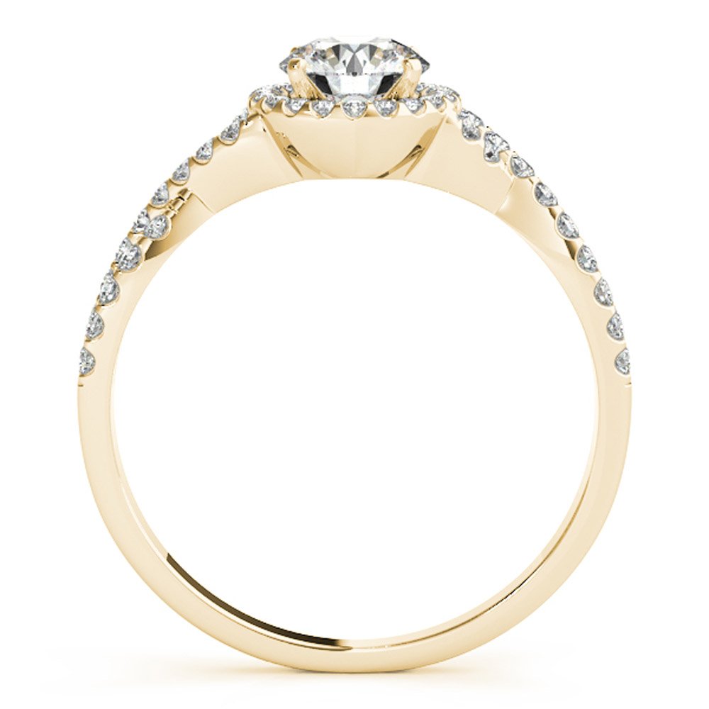 JewelMore 1/2 Carat Halo Daimond Engagement Bridal Ring Set 14K Solid Yellow Gold (I-J/I2-I3) (6)