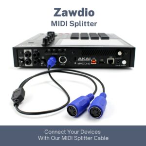 ZAWDIO MIDI Splitter, 5-Pin DIN Y-Adapter Cable, Male to 2X Dual Female Extension