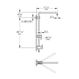 Grohe 26485000 Retro-Fit 25" Shower System, Starlight Chrome