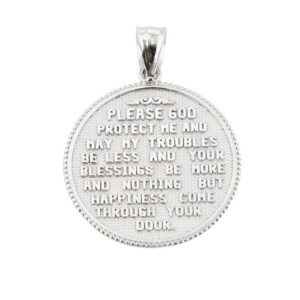 Firefighter Maltese Cross Sterling Silver with Prayer Blessing Pendant