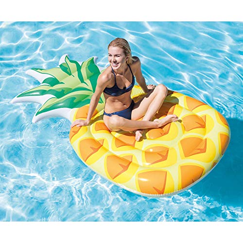 Intex 85 x 49 Inch Giant Inflatable One Person Pineapple Swimming Pool Float Mat