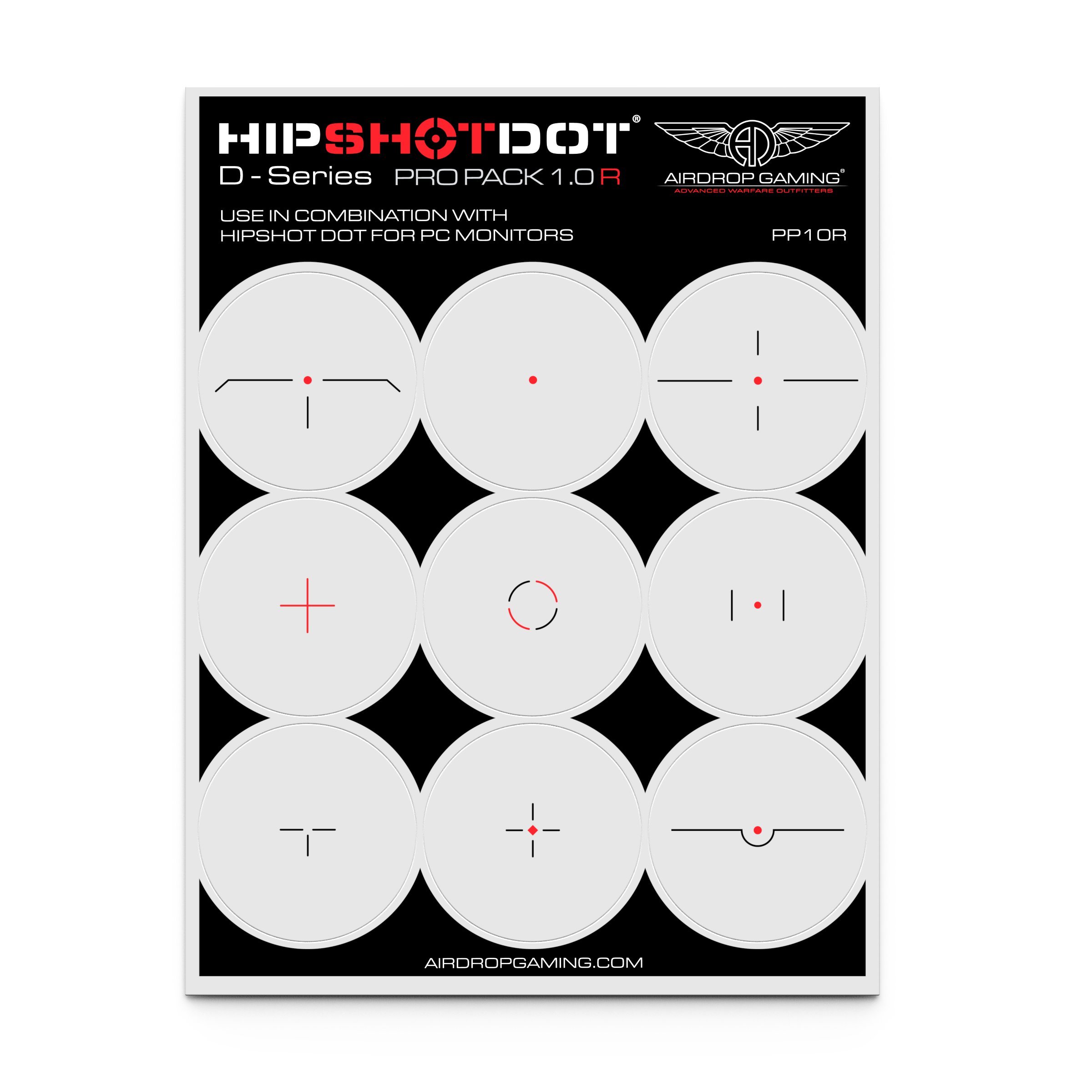 HipShotDot D-Series Pro Pack - Reusable Transparent Aim Sight Assist TV Decals - Gaming Television or Monitor Decal for FPS Video Games Compatible with PC, Xbox & PlayStation (1.0 Red)