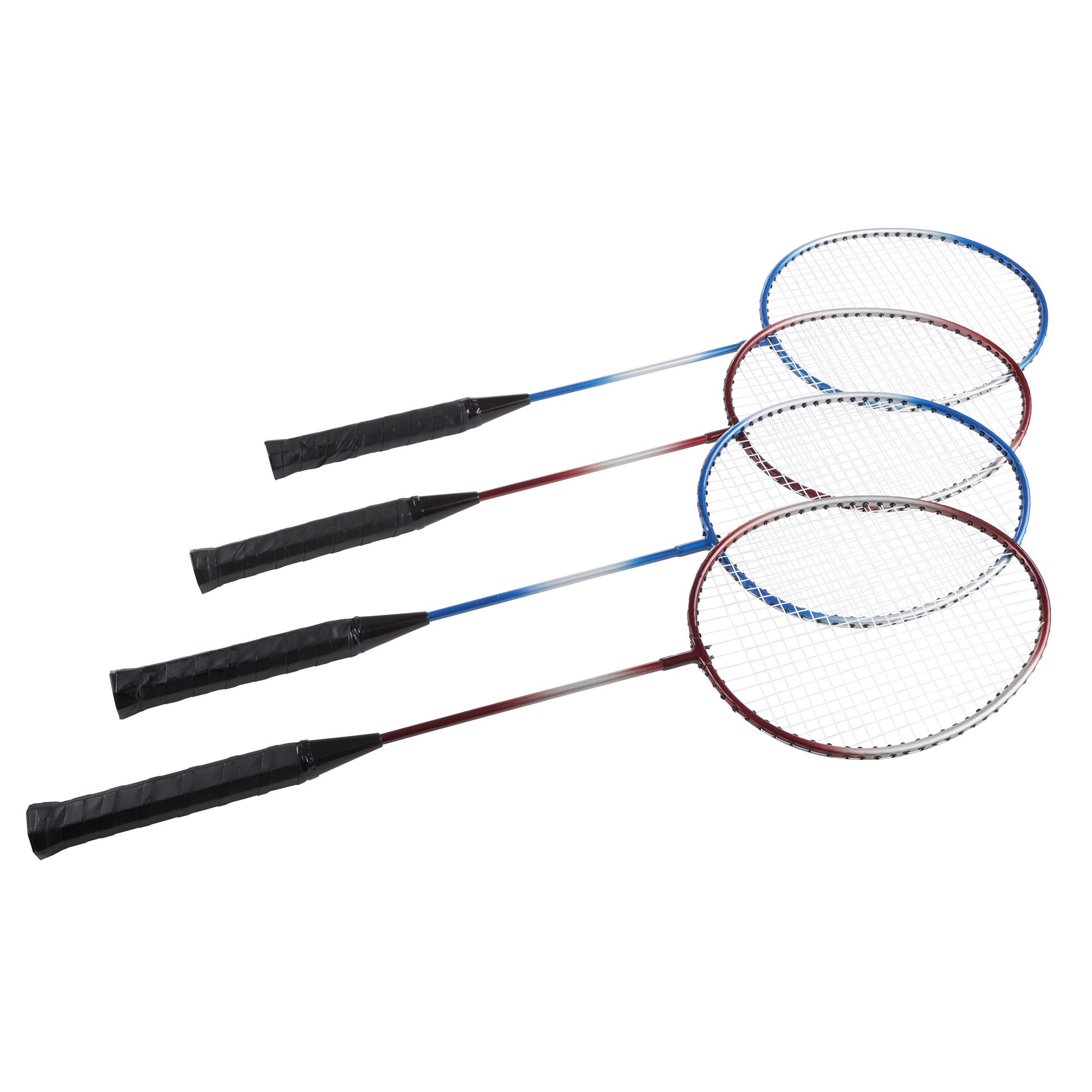 Hey! Play! Badminton Set Complete Outdoor Yard Game with 4 Racquets, Net with Poles, 3 Shuttlecocks and Carrying Case for Kids and Adults, Multi-Player