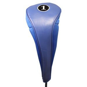 New Blue Zipper Driver 1 Leatherette Neoprene Golf Club Head Cover Fits Drivers up to 460cc Headcover Prevents Scratching Chipping Clanking