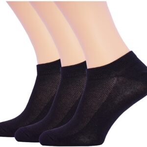 3 Pack Unisex Ultra Thin Breathable Dry Fit Low Cut Running Ankle Socks black white grey color (Black)