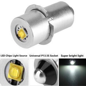 LudoPam Upgrade LED Bulb White 3W DC 4-12V LED Flashlight Bulb Replacement Part Compatible for MagLite Flashlights Torch 3-6 Cell C&D