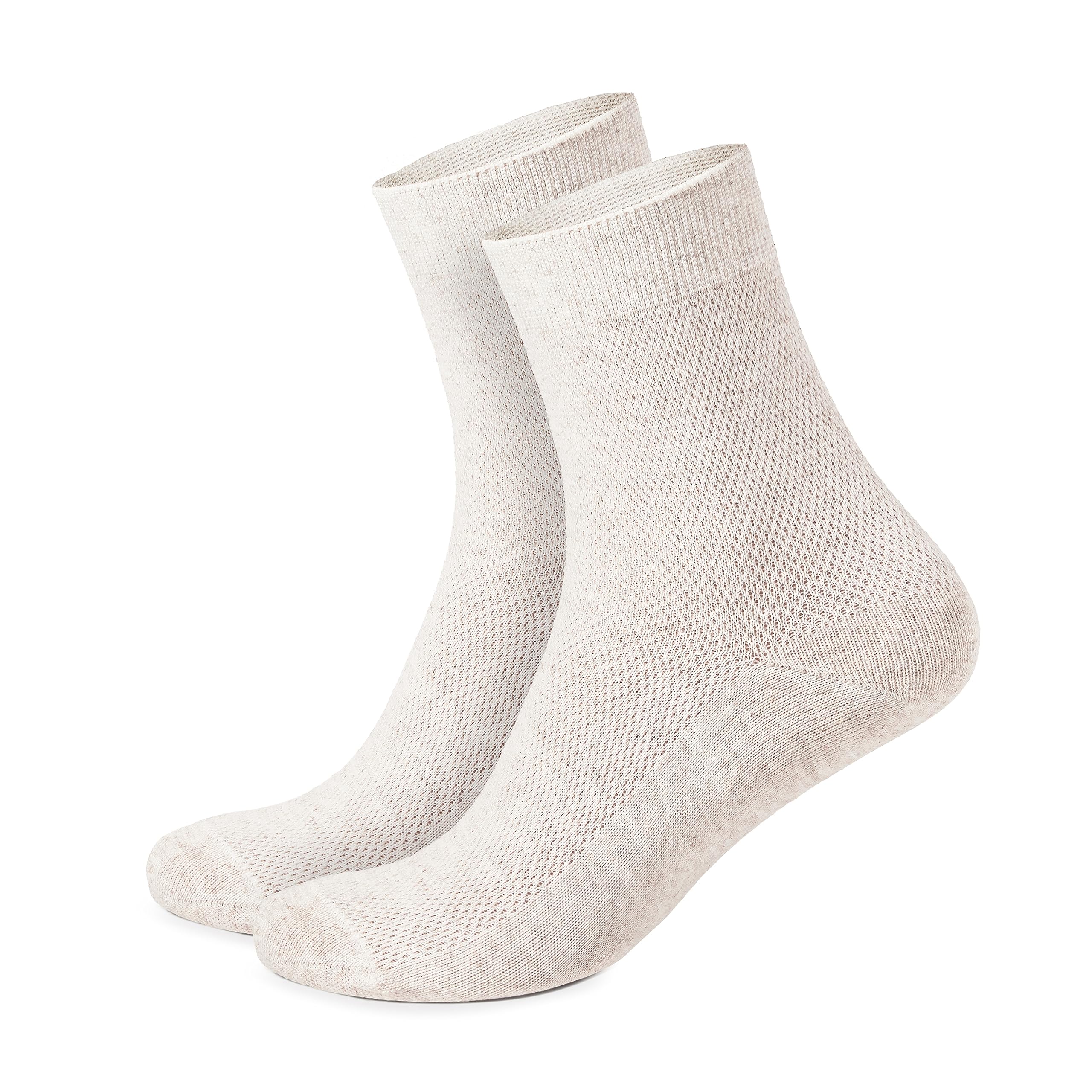 Special Thin Breathable Organic Linen Socks for Men, Pack of 5 (9-11)