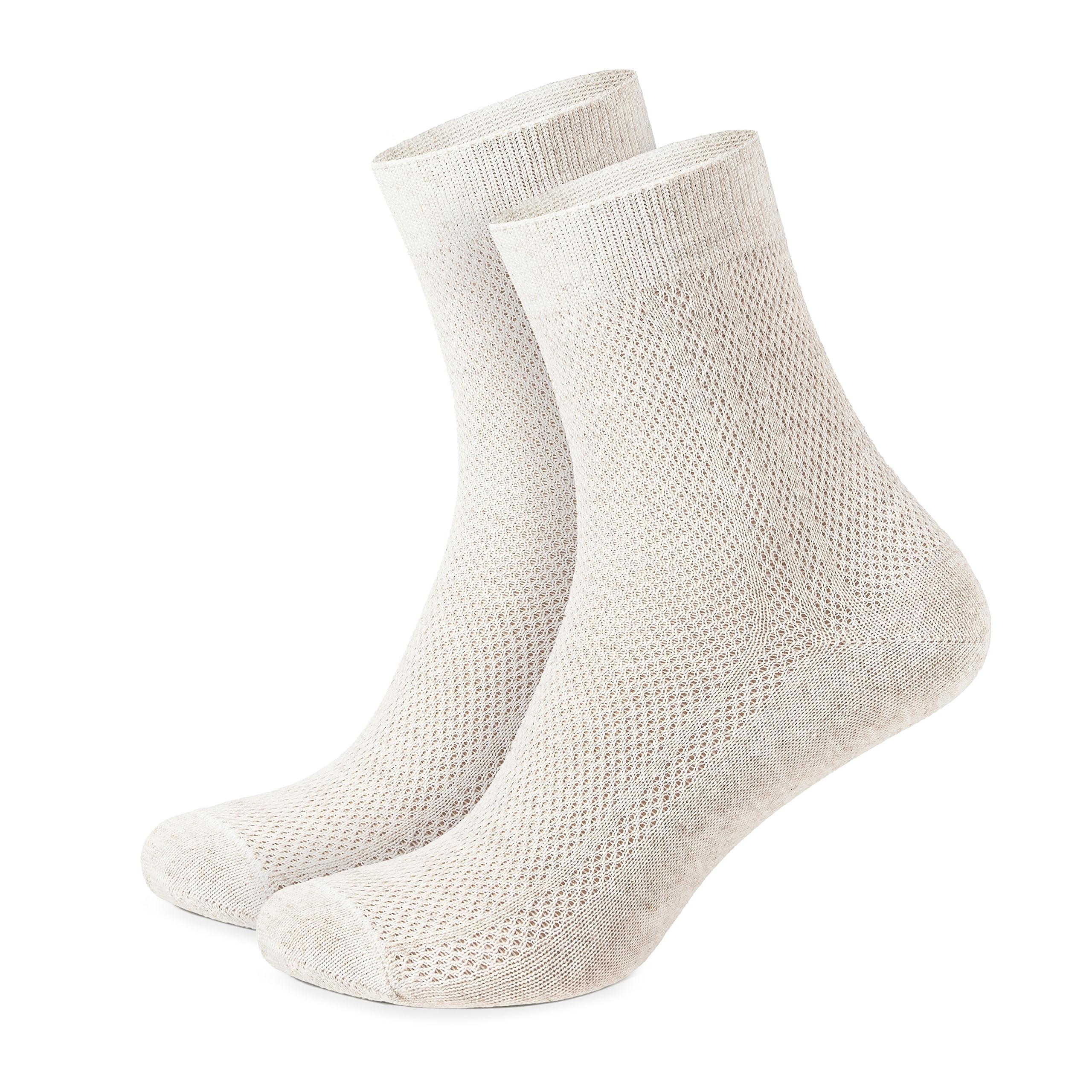 Special Thin Breathable Organic Linen Socks for Men, Pack of 5 (9-11)