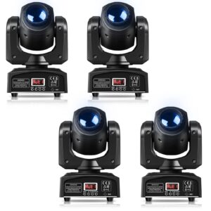 u`king led moving head light, 25w moving head dj lights with 7 gobo 7 color and open white stage lighting by dmx and sound activated spotlight for parties wedding church live show ktv club (set of 4)