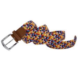 VONSELY Stretch Belt, Elastic Belts Braided Fabric Belt Colorful Woven Belts for Men and Women,Candy Color