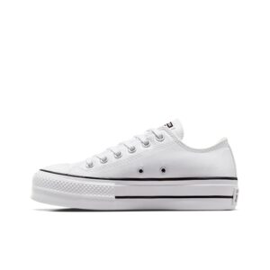 converse women's chuck taylor all star lift sneakers, white/black/white, 8 medium us