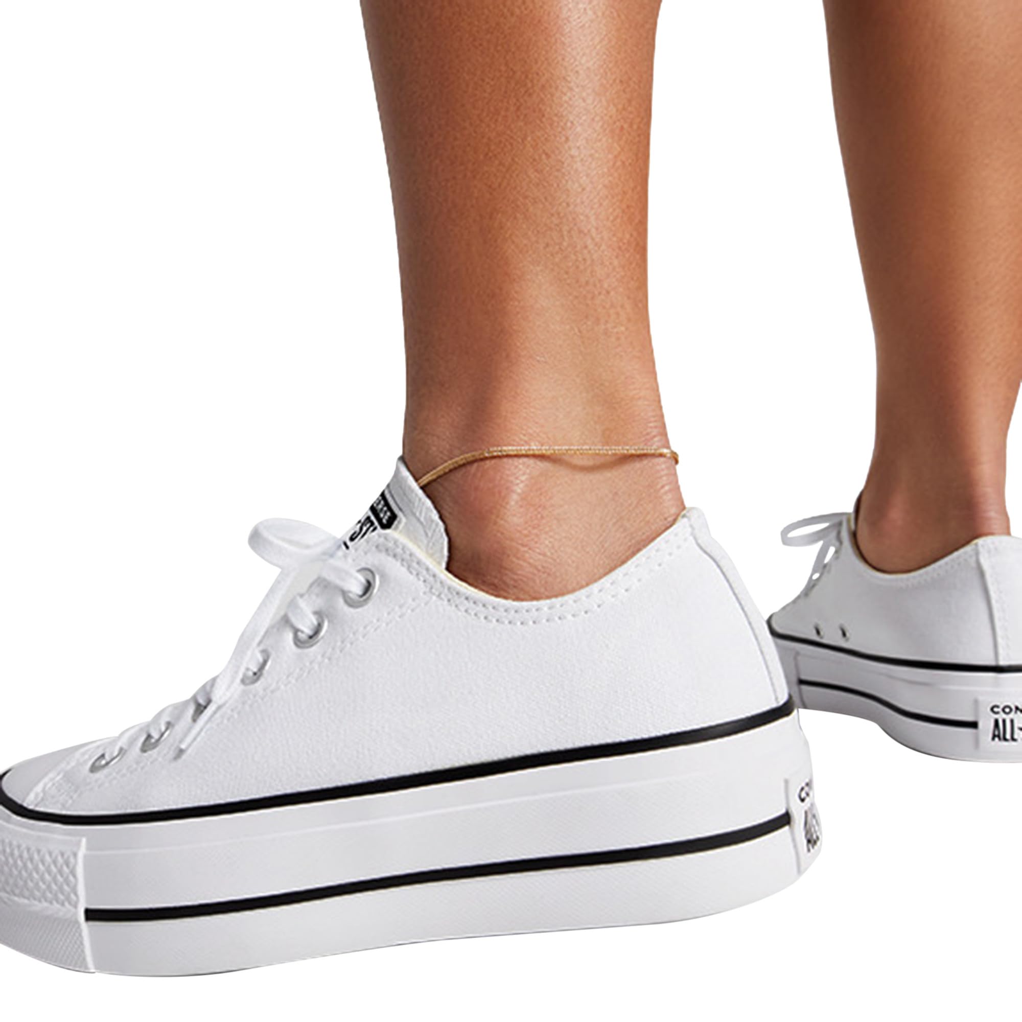 Converse Women's Chuck Taylor All Star Lift Sneakers, White/Black/White, 8 Medium US