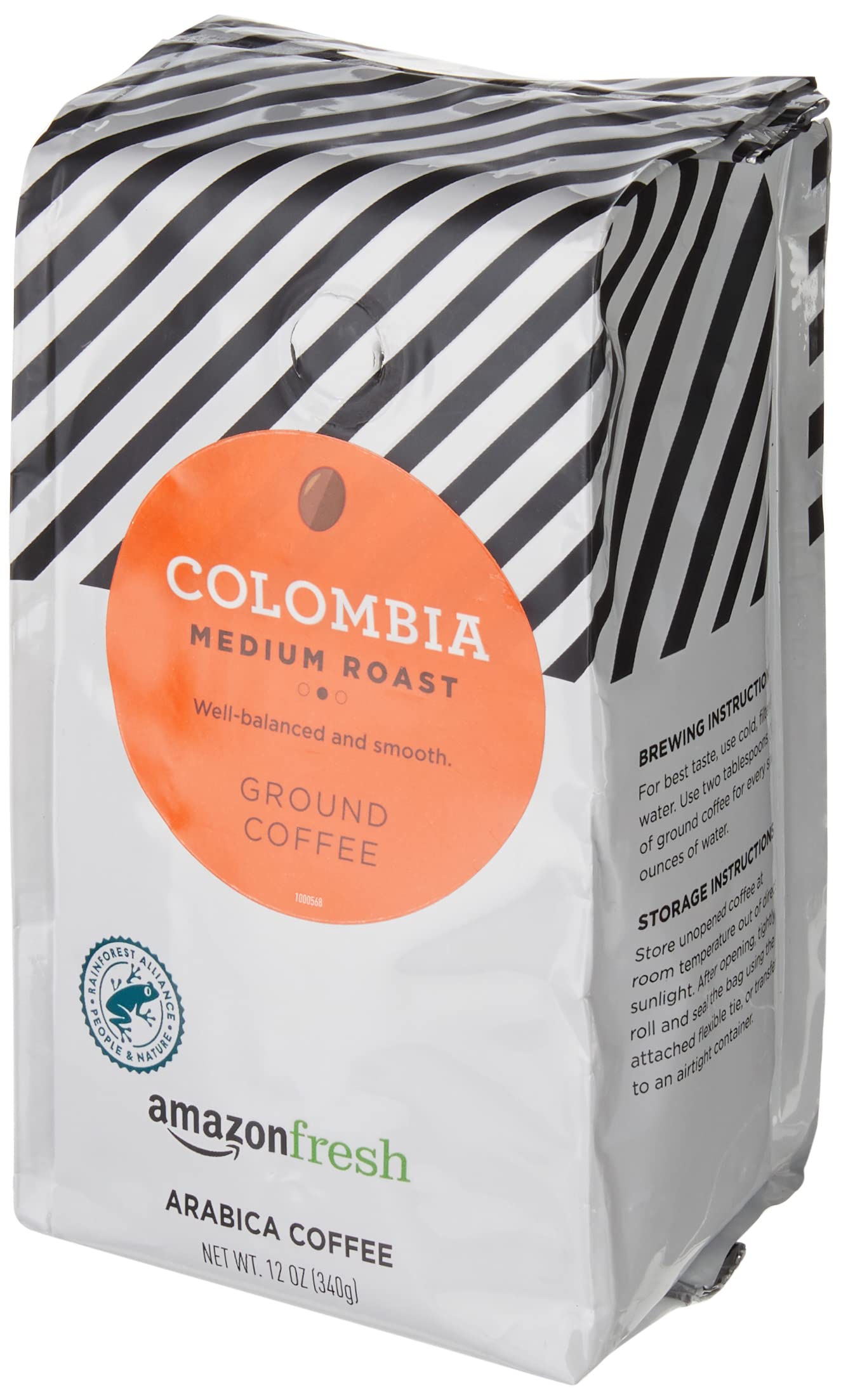 Amazon Fresh Colombia Ground Coffee, Medium Roast, 12 Ounce