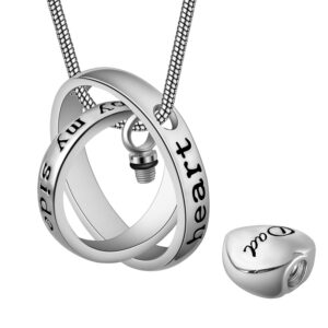 Cring Coco No longer by my side,forever in my heart carved locket cremation Urn necklace for mom & dad (Dad)