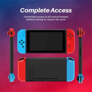 TNP Joycon Case for Nintendo Switch - Silicone Joy Con Case for Nintendo Switch & Switch OLED - Protective Switch Controller Case Cover with Thumb Grip Caps for Nintendo Switch Joycon (Neon Blue+Red)