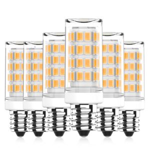 YUIIP E12 LED Bulb 5W Equivalent to 40W Halogen Bulb, Warm White 3000K, Candelabra Base E12 Light Bulbs for Ceiling Fan, Chandelier, Home Lighting, Non-dimmable, 6 Pack