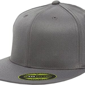 Flexfit Original Blank Flatbill Fitted 210 Hat Cap Flat Bill Large/XLarge - Dark Grey