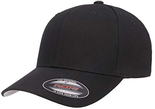 Flexfit Cotton Twill Fitted Cap, Black, Small/Medium