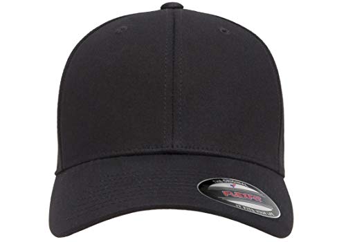 Flexfit Cotton Twill Fitted Cap, Black, Small/Medium