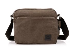 scl men's classic messenger canvas bags cross body satchel bag shoulder bag (brown)