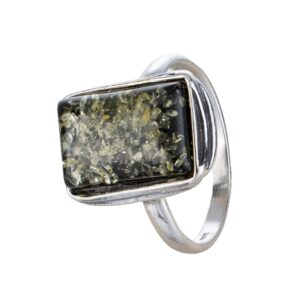 holidaygiftshops sterling silver and baltic green amber adult ring cora- size 6.5