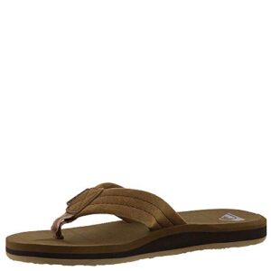 quiksilver boys carver suede youth kids flip flip sandal, tan - solid, 3 little kid us