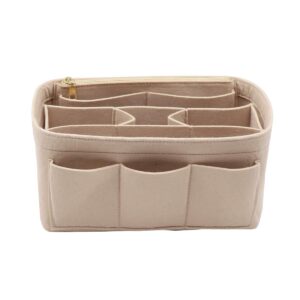 lexsion felt handbag organizer,insert purse organizer structure shaper fits speedy 8001 beige m