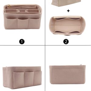 LEXSION Felt Handbag Organizer,Insert purse organizer Structure Shaper fits Speedy 8001 Beige M