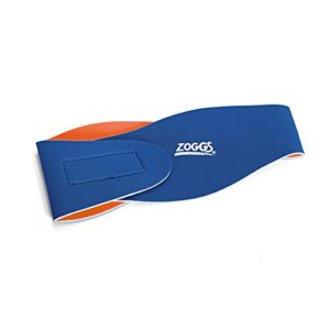 zoggs kids' swimming ear band, blue/orange, small/medium