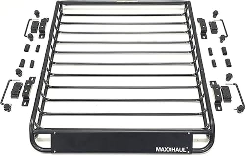 MaxxHaul 70115 46" x 36" x 4-1/2" Roof Rack Rooftop Cargo Carrier Steel Basket, Car Top Luggage Holder for SUV and Pick Up Trucks - 150 lb. Capacity, Black