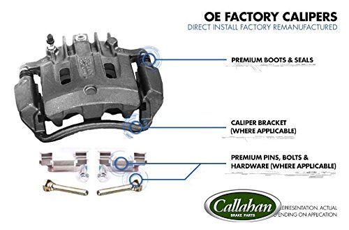 Callahan Front Calipers and Brake Disc Rotors + Ceramic Brake Pads + Hardware Brake Kit For Ford Escape Mazda Tribute Mercury Mariner