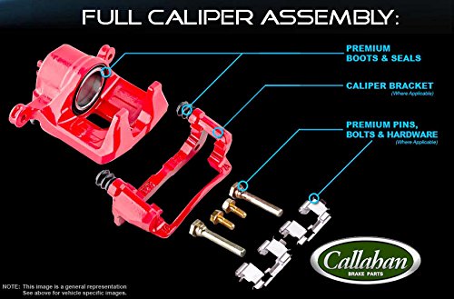 Callahan Rear Calipers and Replacement Brake Disc Rotors and Ceramic Brake Pads + Hardware Brake Kit For Ford Excursion F-250 Super Duty F-350 Super Duty SRW