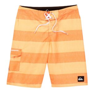 quiksilver big boys stripe boardshort (28, shocking orange)