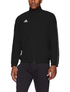 adidas men's core 18 presentation jacket, black/white, small