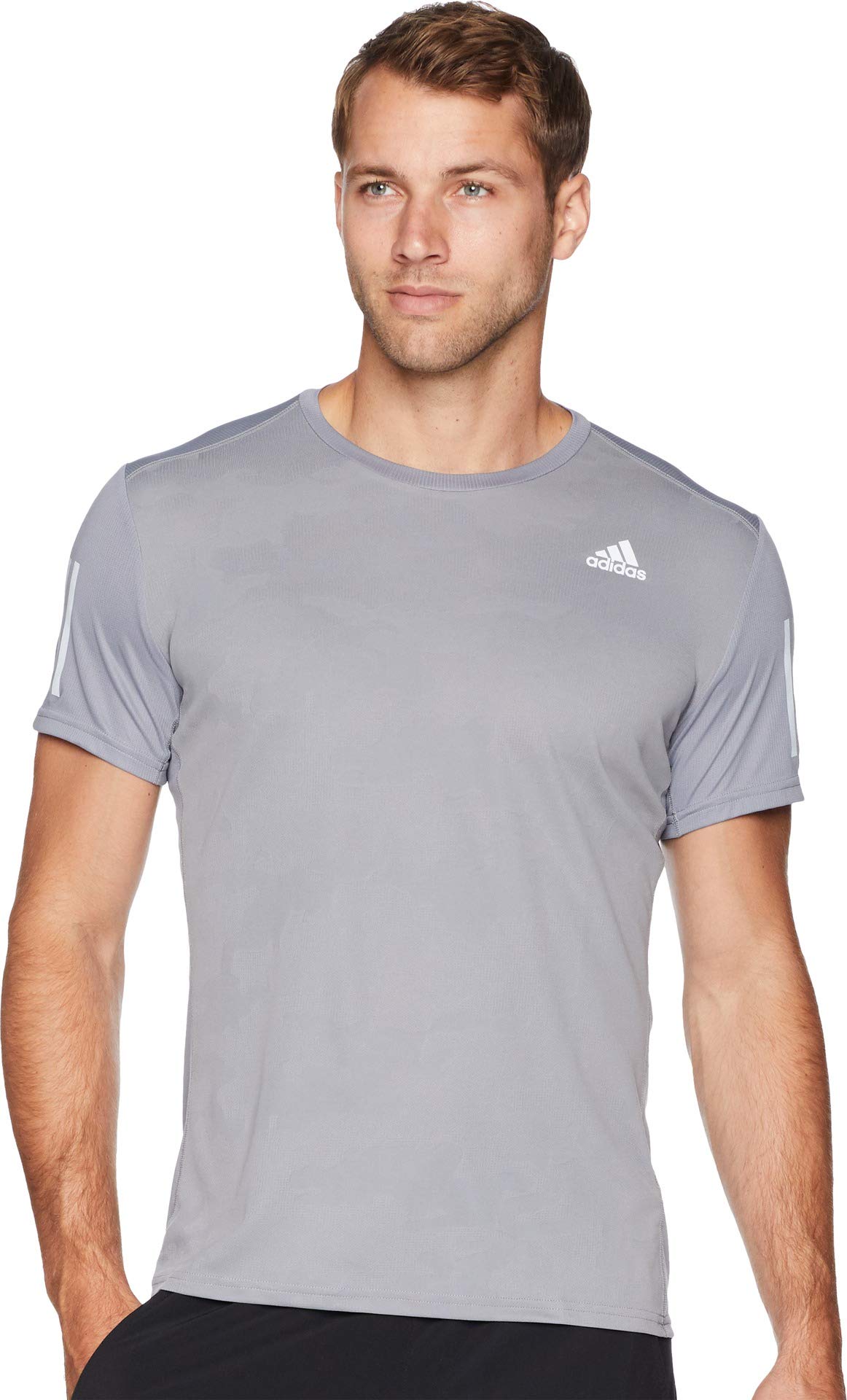 adidas Men's Running Response Short Sleeve Tee, Grey, Medium