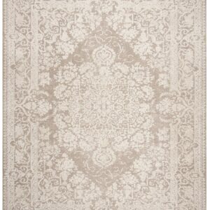 SAFAVIEH Reflection Collection Area Rug - 8' x 10', Beige & Cream, Vintage Distressed Design, Non-Shedding & Easy Care, Ideal for High Traffic Areas in Living Room, Bedroom (RFT664A)