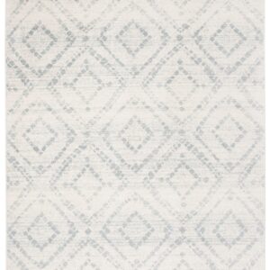 SAFAVIEH Adirondack Collection Area Rug - 8' x 10', Ivory & Light Blue, Modern Diamond Distressed Design, Non-Shedding & Easy Care, Ideal for High Traffic Areas in Living Room, Bedroom (ADR131T)