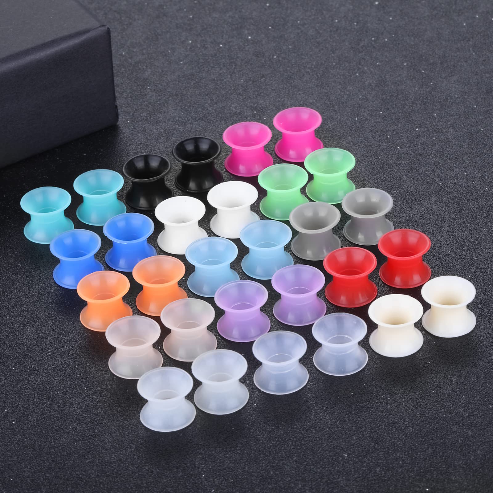 Xpircn Thin Silicone Ear Plugs Tunnels Flexible Ear Earlets Ear Gauges Expander Stretchers Double Flared Flesh Ear Piercing Jewelry 15pairs