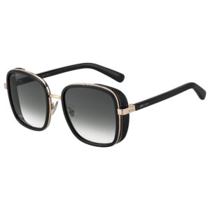 jimmy choo elva/s 2m2 black/gold elva/s square sunglasses lens category 2 siz