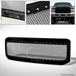 Velocity Concepts Black Rivet Steel Front Grill Hood Bumper Grille Compatible with 2005-2007 F250 F350 Superduty/Ford Excursion