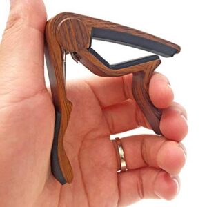 WINGO Guitar Capo for Acoustic and Electric Guitars - Rosewood Color with 5 Picks